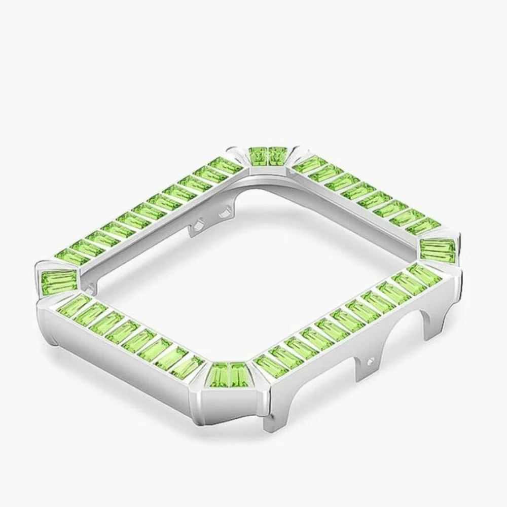 SWAROVSKI Millenia 40mm Apple Watch Cover Rhodium & Green Crystals Series 4 & 5